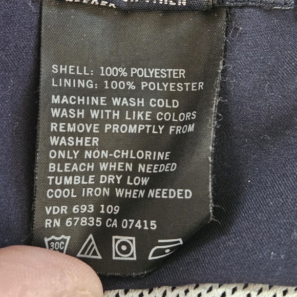 Nautica Navy Blue yellow lined Board Shorts Swim Trunks drawstring Mens size L - Picture 12 of 15